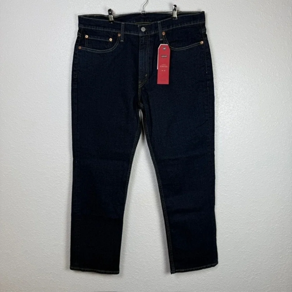 NWT Levi's 514 Straight Fit Jeans 2-Way Comfort Stretch Dark Wash 36x30